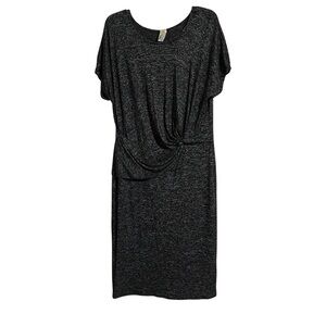 LARA•Black White Knot Short Sleeve Dress